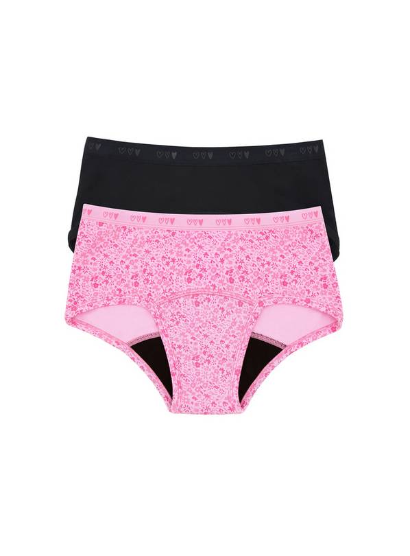LOVE LUNA First Teen 2 Pack Period Boyleg Brief 10-11 years